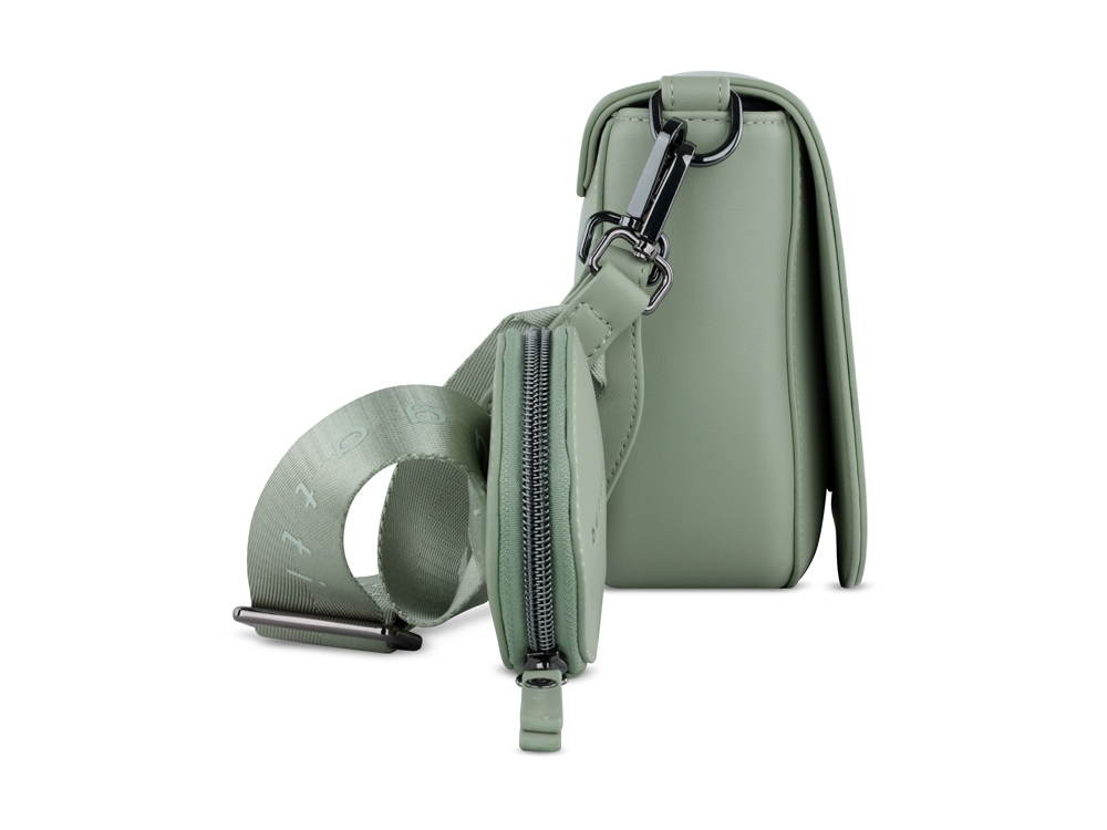 Сумка наплечная женская BUGATTI Almata, с кошельком, мятная, полиуретан, 27х6х18,5 см-2