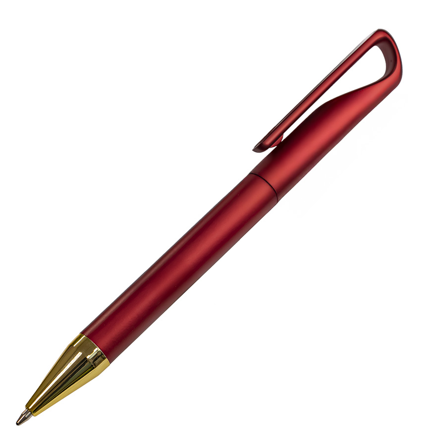 Ручка шариковая GLOSSY GOLD, красный, золотистый-1