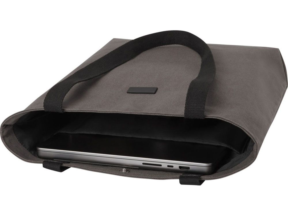 Универсальная эко-сумка Joey из холста, объемом 14 л, серый-4