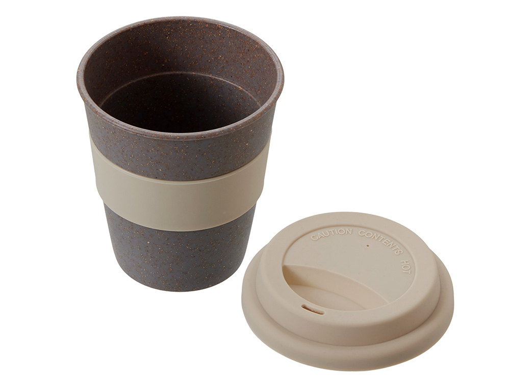 Стакан с силиконовой крышкой Cafe, beige-1