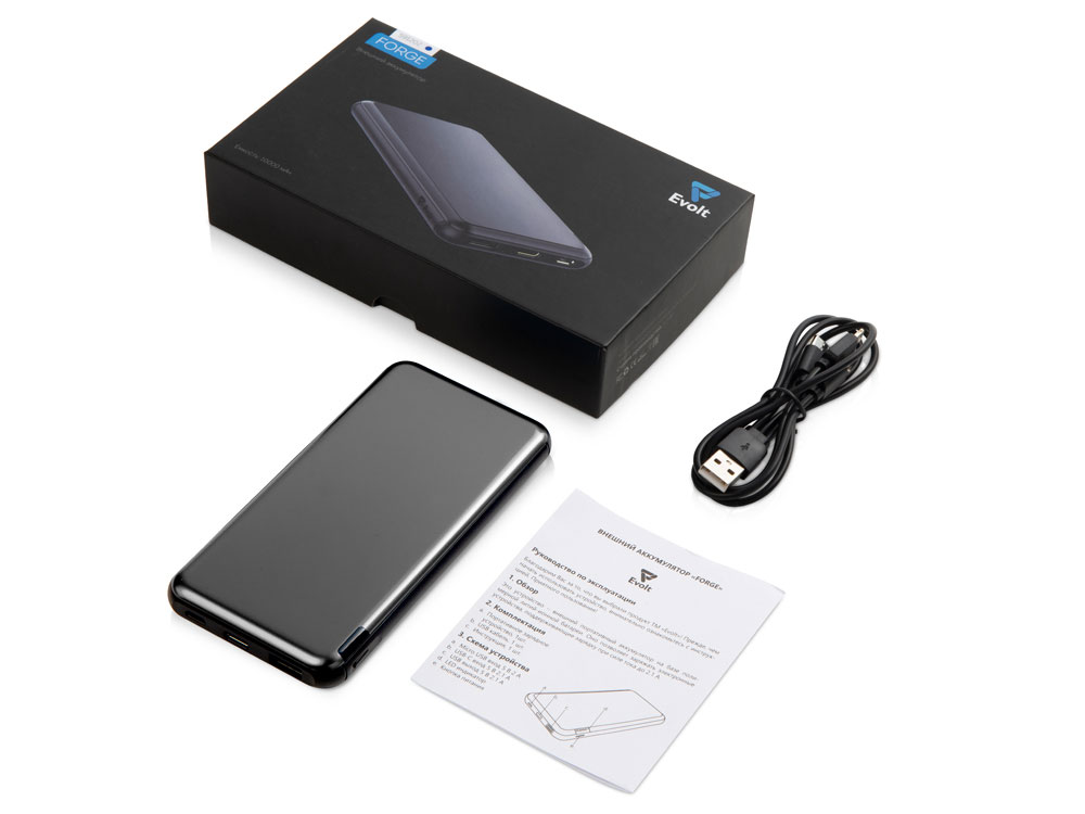 Внешний аккумулятор Forge v.2, металл, 10000mah, серый-6