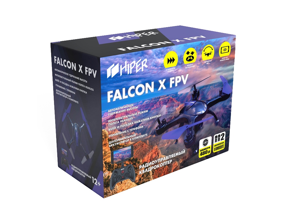 Радиоуправляемый квадрокоптер HIPER FALCON X FPV-12