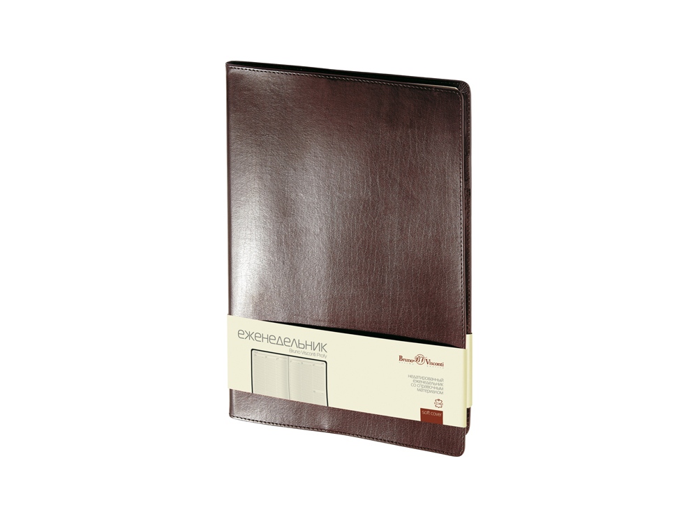 Еженедельник недатированный А4 Profy, коричневый-0