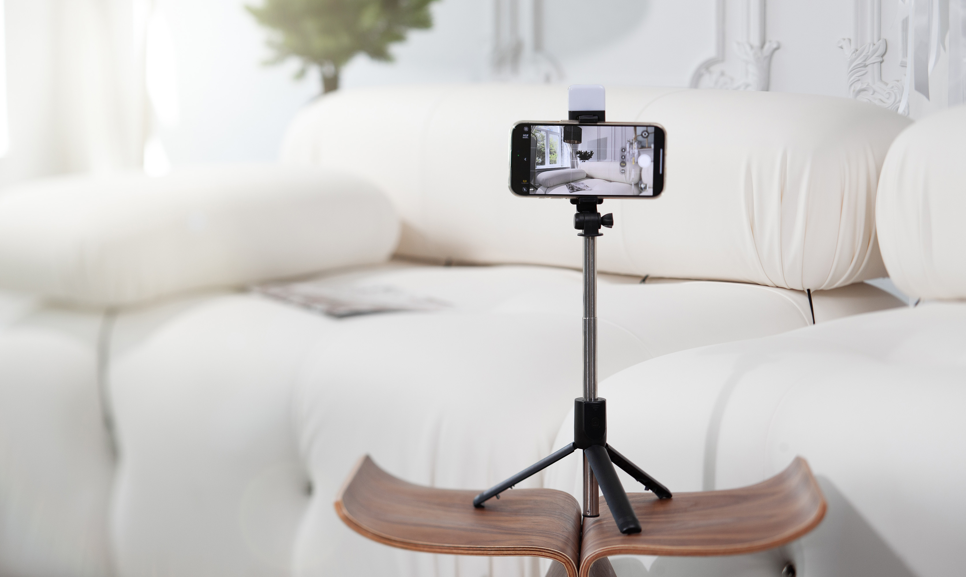 Селфи-палка-штатив "Periscope" с лампой и пультом дистанционного управления-1