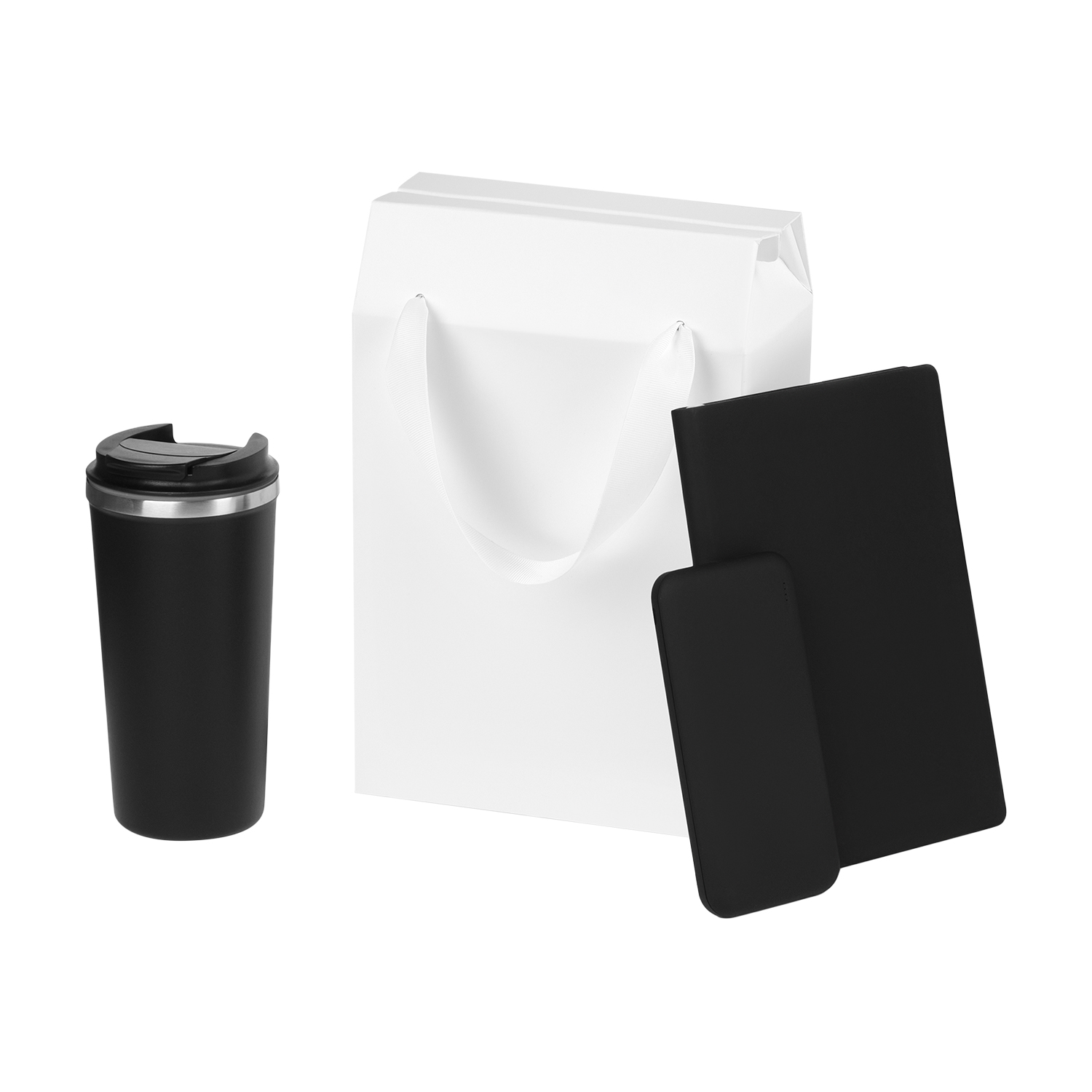 Подарочный набор Palermo, черный (термокружка, ежедневник, аккумулятор)-0