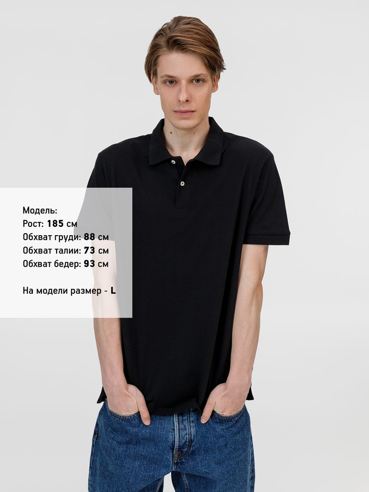 Рубашка поло унисекс Pacific, черная-3