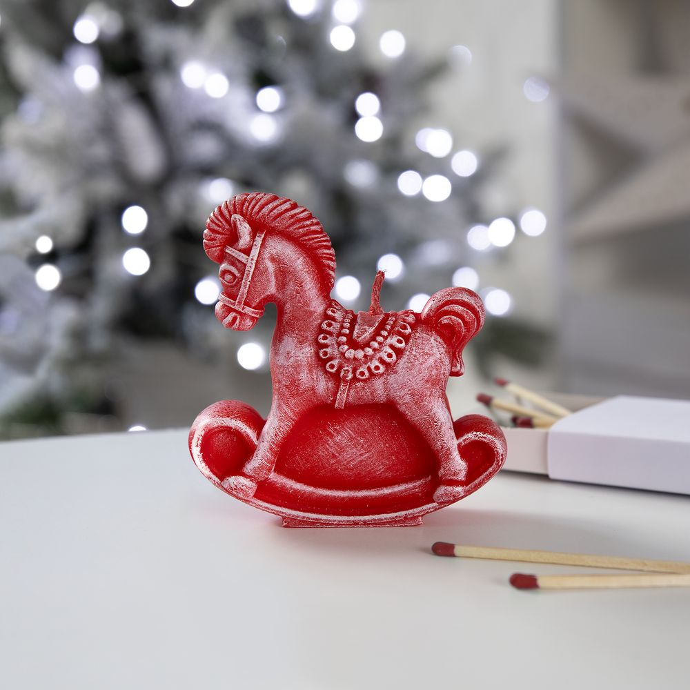 Свеча фигурная «Лошадка-качалка», красная-2