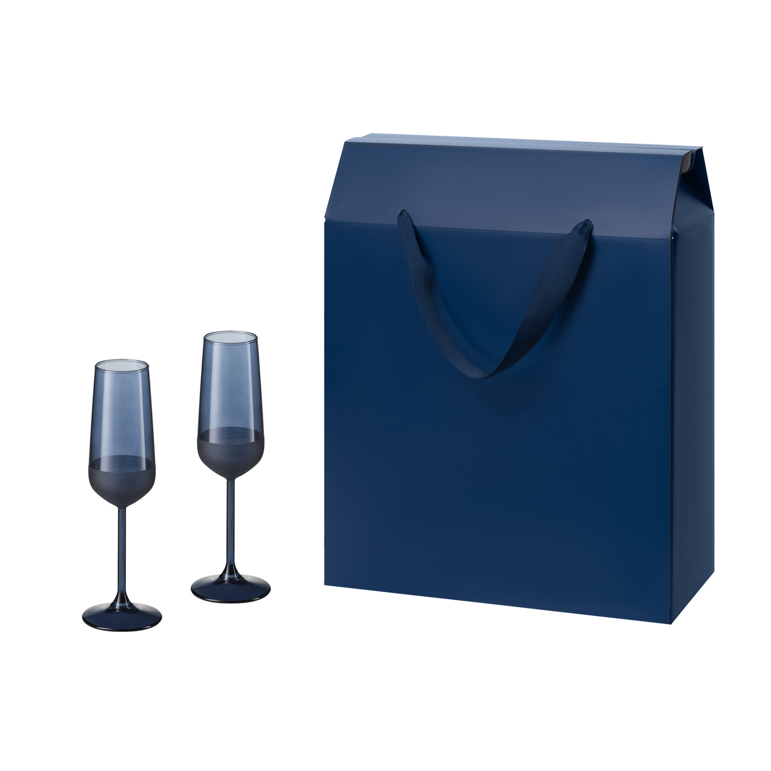 Подарочный набор 2 бокала для шампанского Sapphire в большом подарочном пакете-0