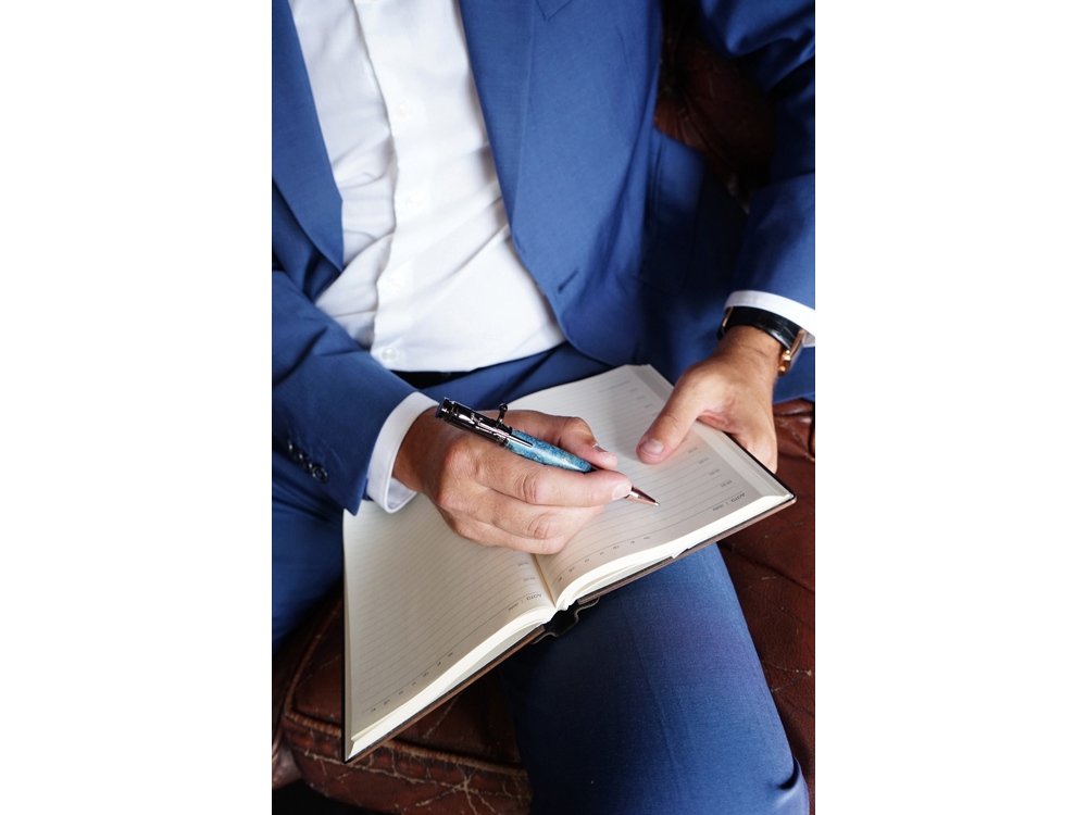 Ручка шариковая Кап клена, голубой-10