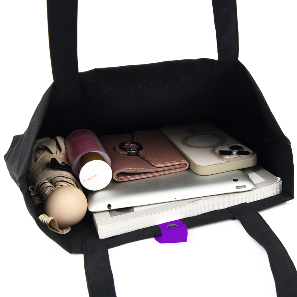 Сумка для покупок Rock’n’ROLL 260 г/м², Чёрный/фиолетовый-6