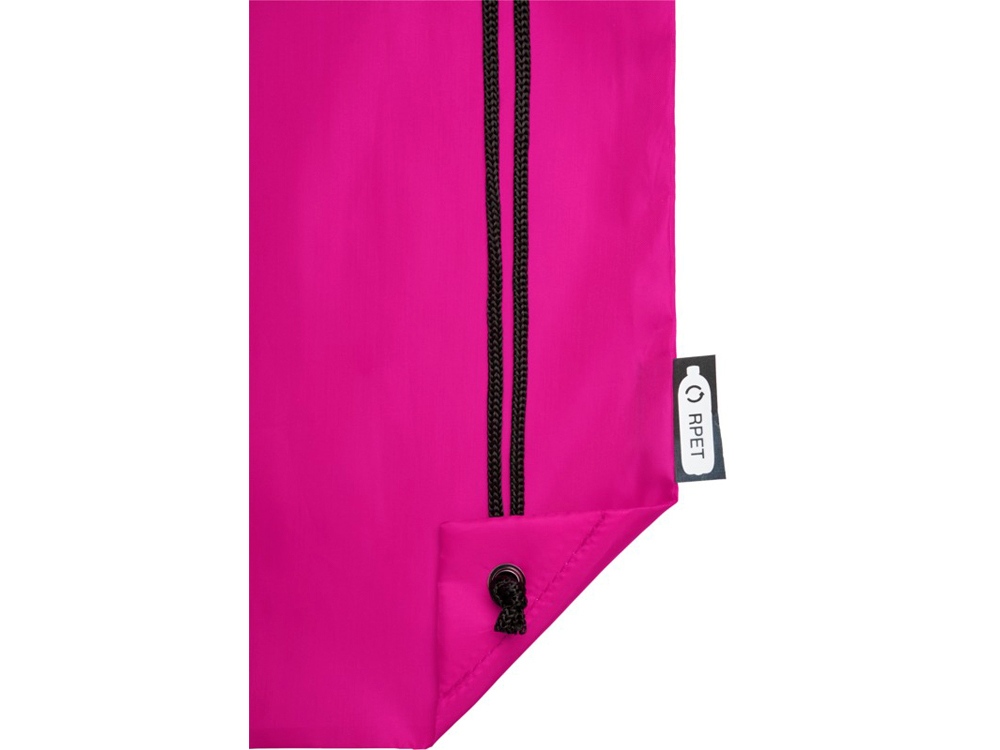 Рюкзак со шнурком Oriole из переработанного ПЭТ, фуксия-4