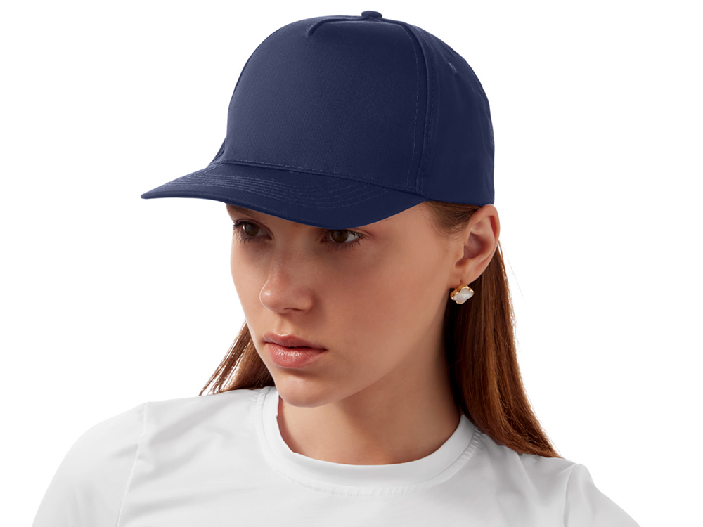 Бейсболка Mix 5-ти панельная 180 гр, темно-синий-2