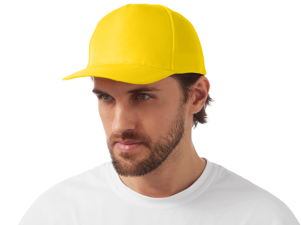 Бейсболка Poly 5-ти панельная 120 гр, желтый-1