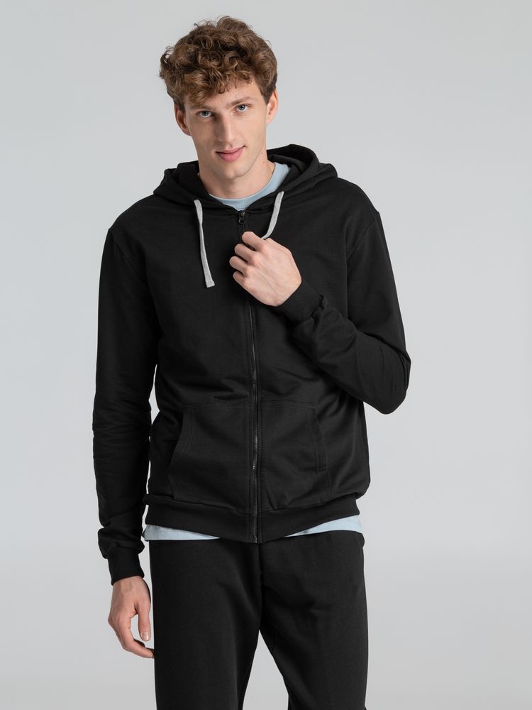 Толстовка на молнии с капюшоном Unit Siverga, черная-4