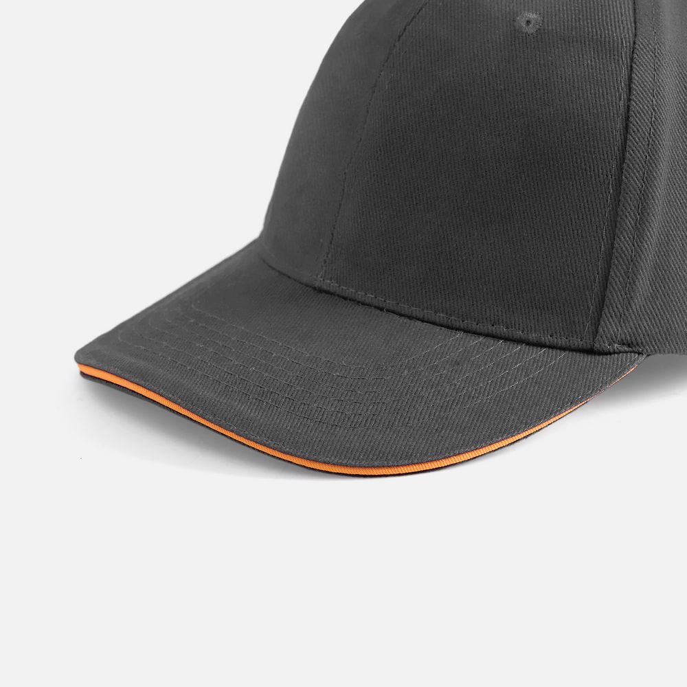 Бейсболка Buffalo, серая с оранжевым-2