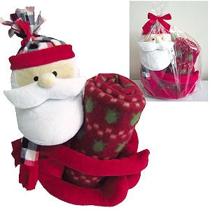 Плед с игрушкой  "ДЕД МОРОЗ", ярко-красный-0