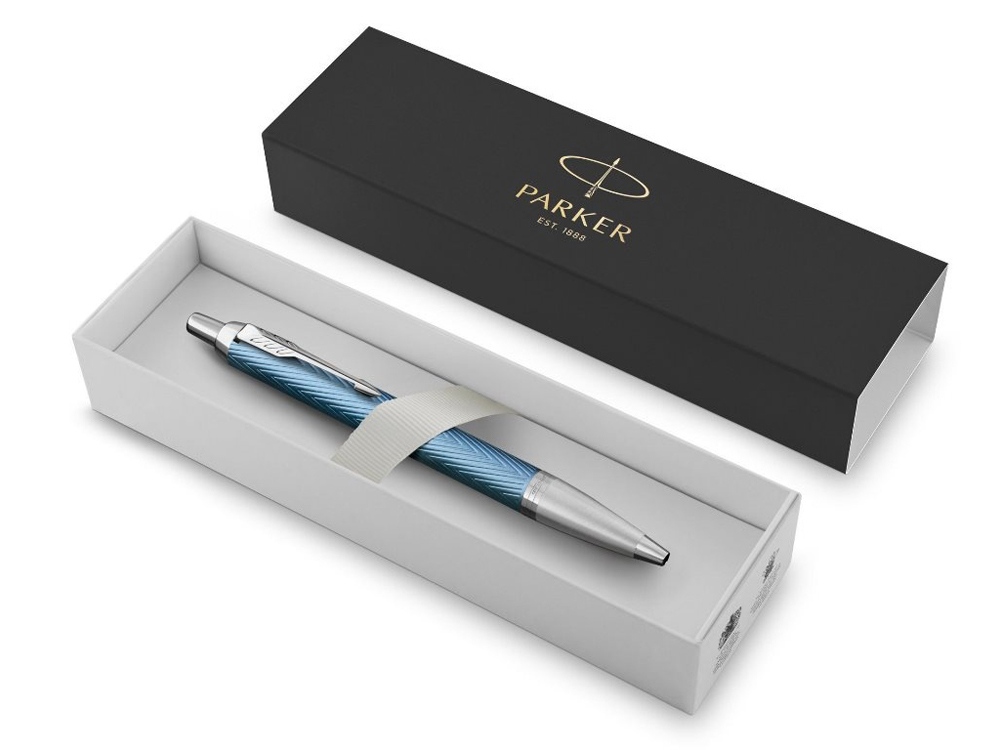 Шариковая ручка Parker IM Premium K318  Blue Grey CT, стержень: M, цвет чернил: blue, в подарочной упаковке.-1