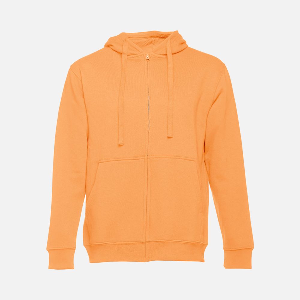 Толстовка мужская на молнии с капюшоном Amsterdam, светло-оранжевая-0