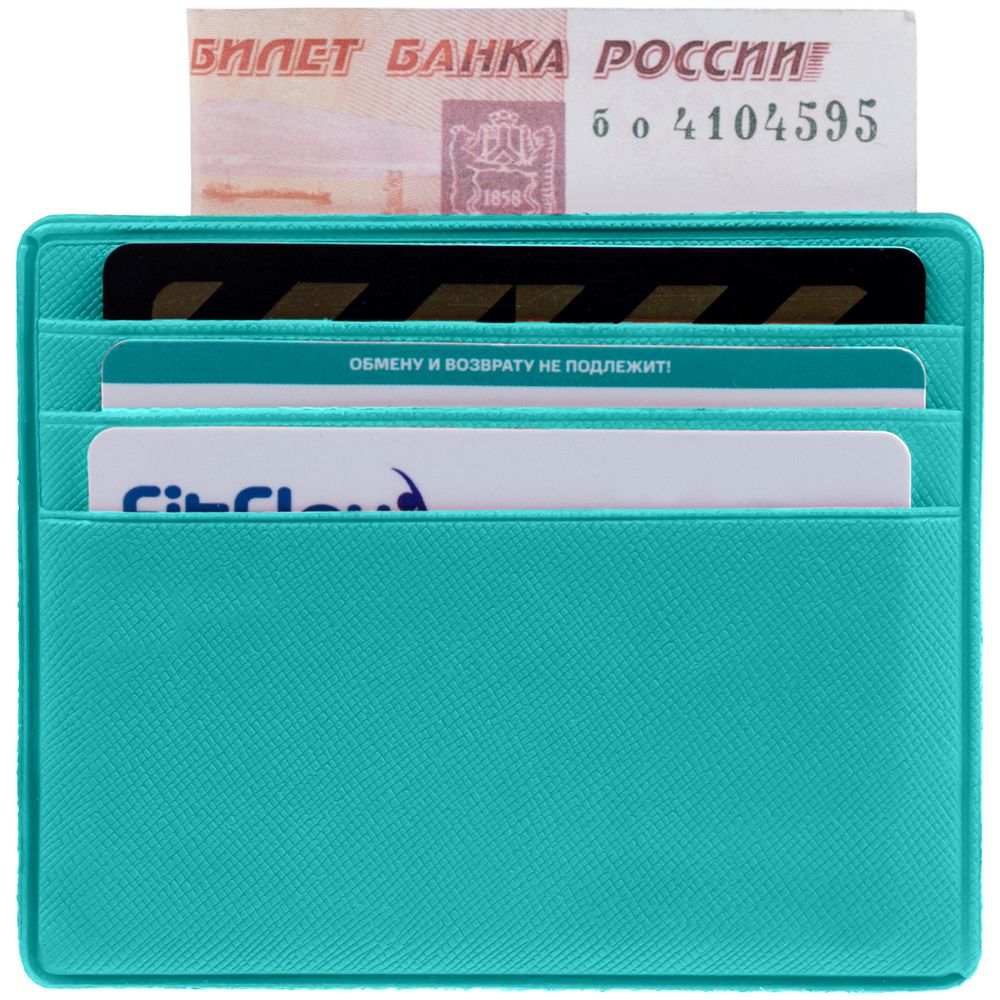 Чехол для карточек Devon, бирюзовый-2