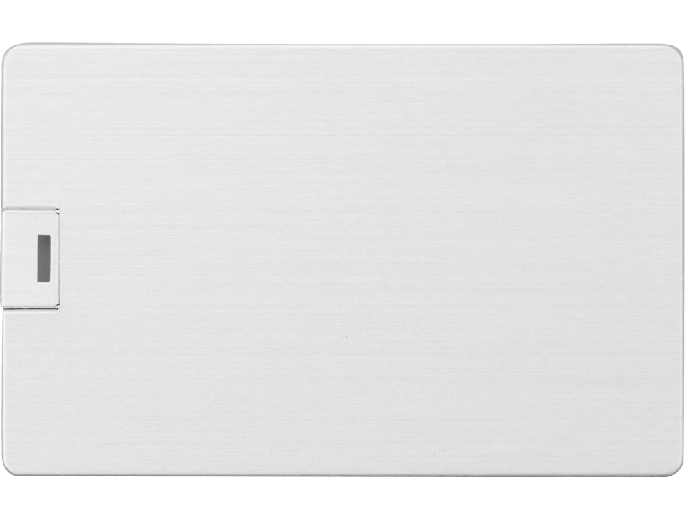Флеш-карта USB 2.0 16 Gb в виде металлической карты Card Metal, серебристый-3
