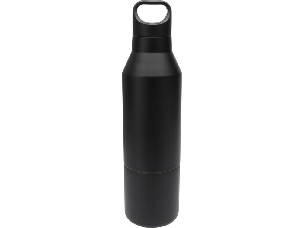 Изолированная бутылка из переработанной нержавеющей стали Odessy объемом 600 мл, сплошной черный-1
