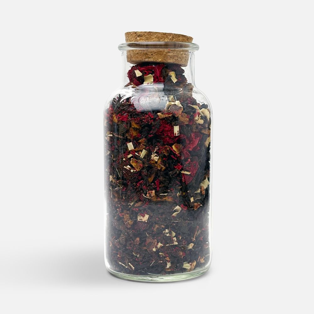 Чай «Сокочай», черный с соком ананаса с вишней, цветками и коркой граната и лемонграссом-0