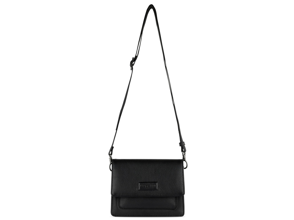 Сумка через плечо женская BUGATTI Elsa, чёрная, воловья кожа/полиэстер, 18,5х8,5х14,5 см-2