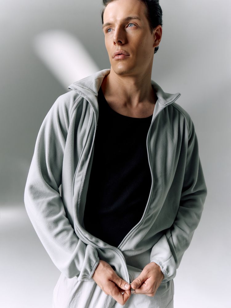 Куртка флисовая унисекс Fliska, светло-серая-4