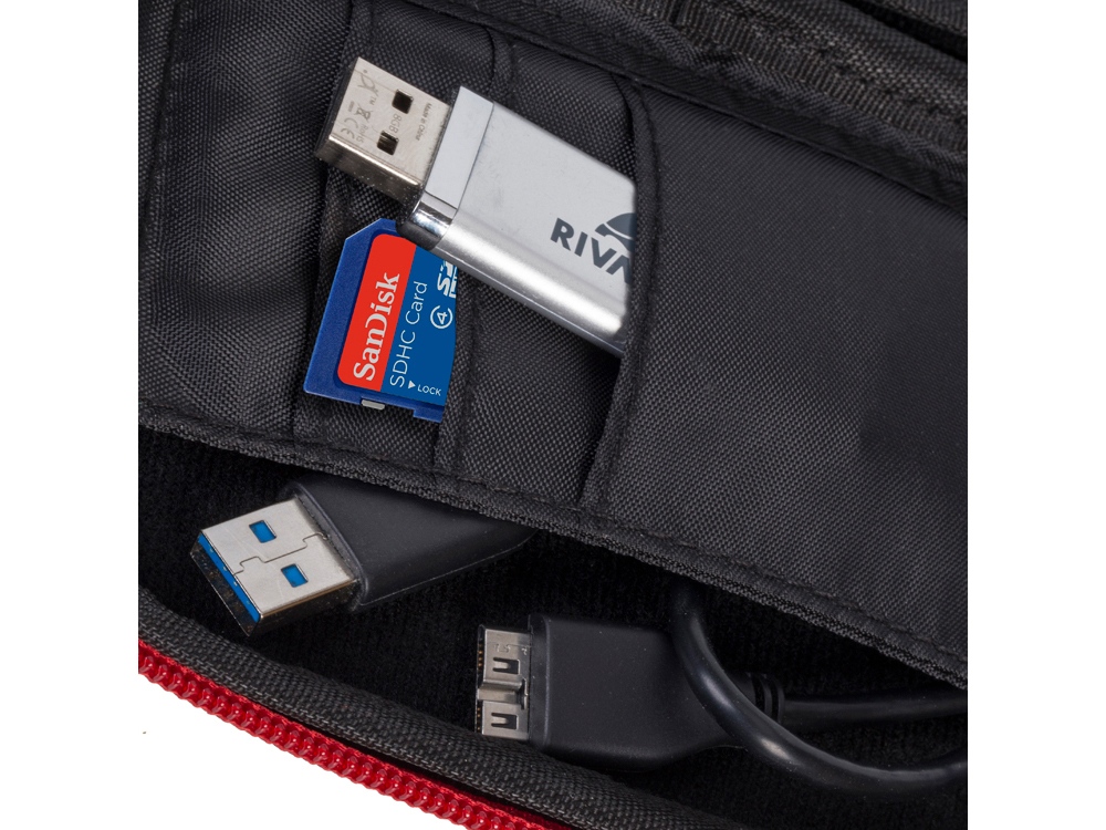 Чехол для жесткого диска из кожзама 9101, красный-8