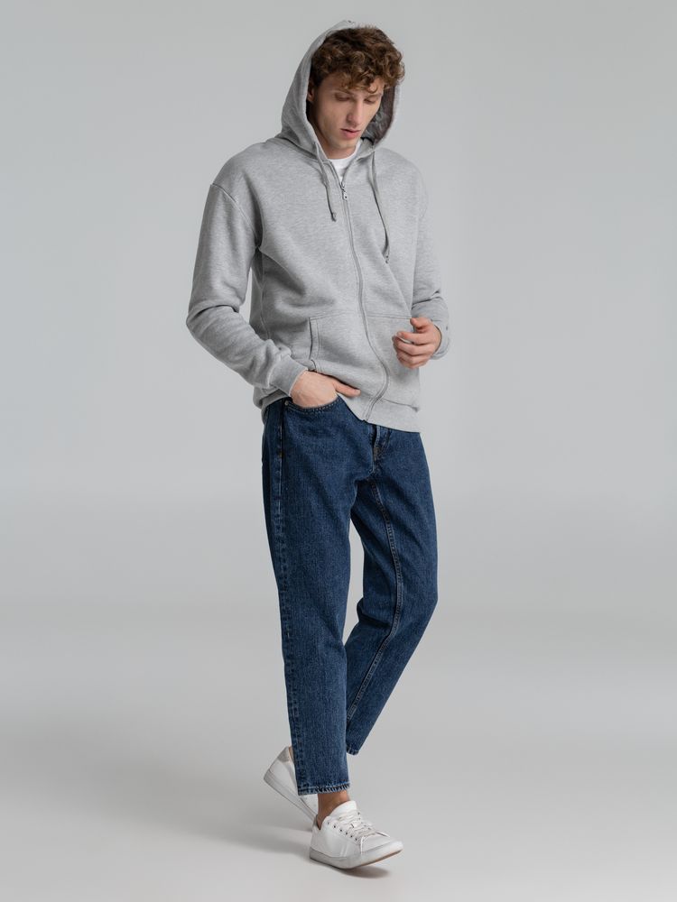 Толстовка на молнии с капюшоном Siverga Heavy 2.0, серый меланж-7