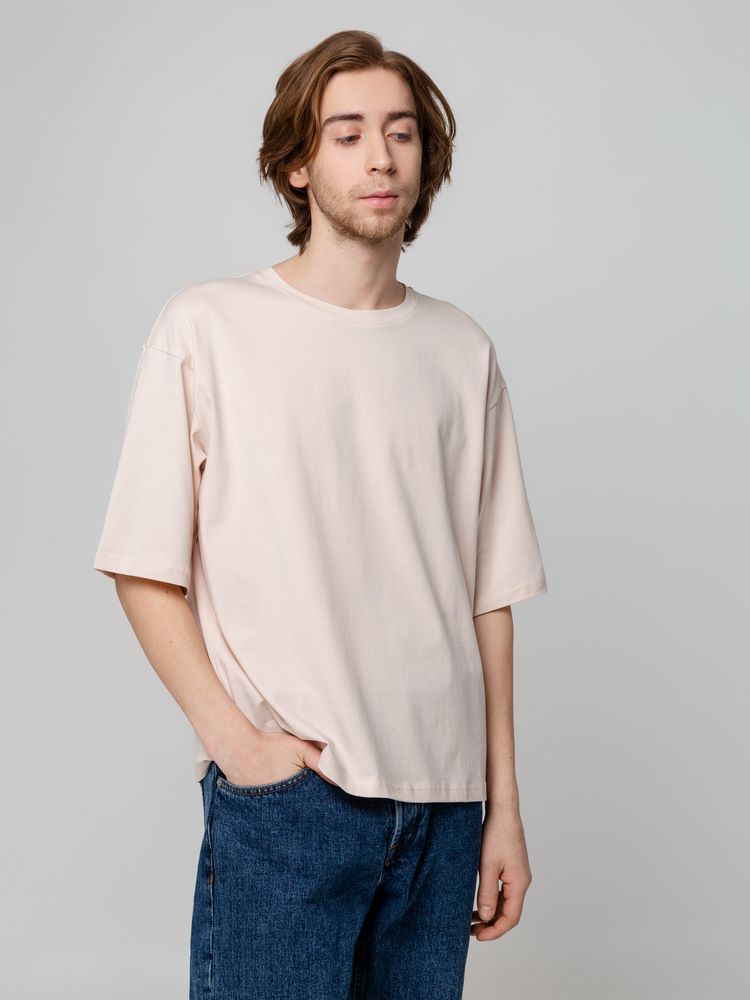 Футболка унисекс оверсайз Street Vibes, бежевая-1