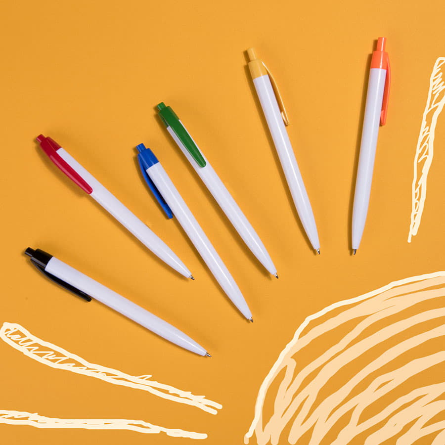 Ручка шариковая N8, белый, черный-1