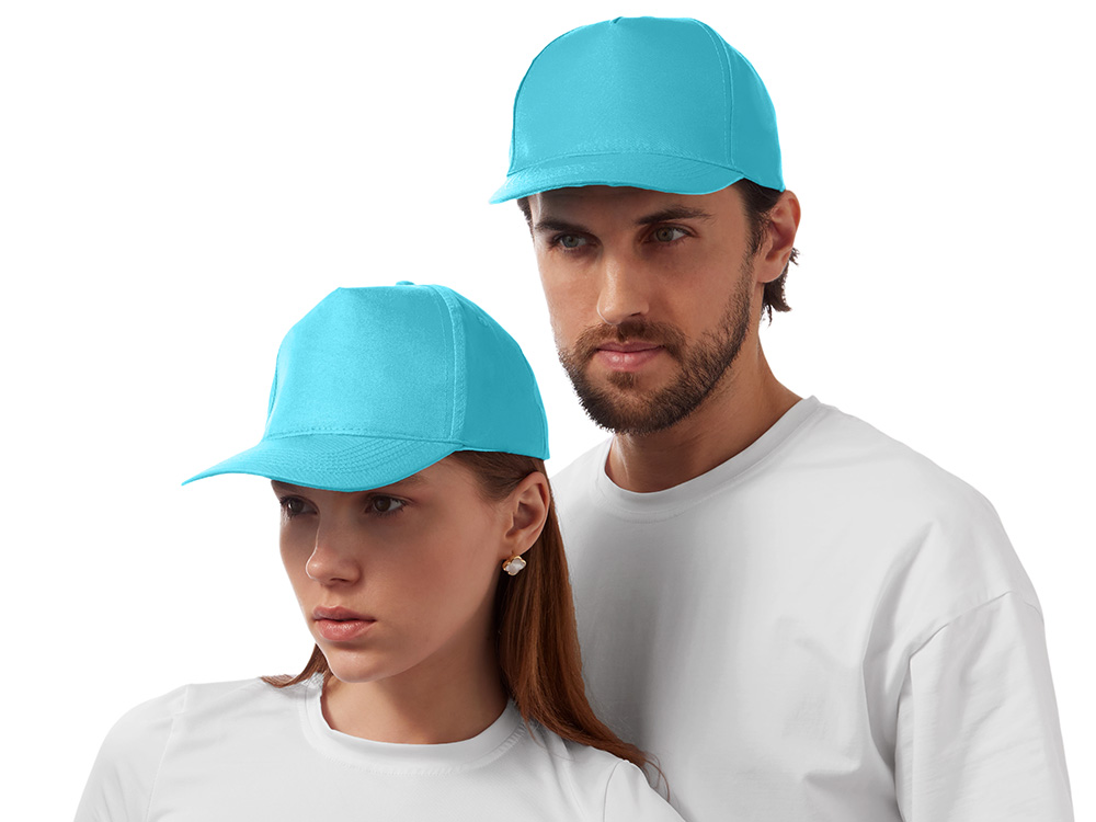 Бейсболка Poly 5-ти панельная 120 гр, лазурный-0