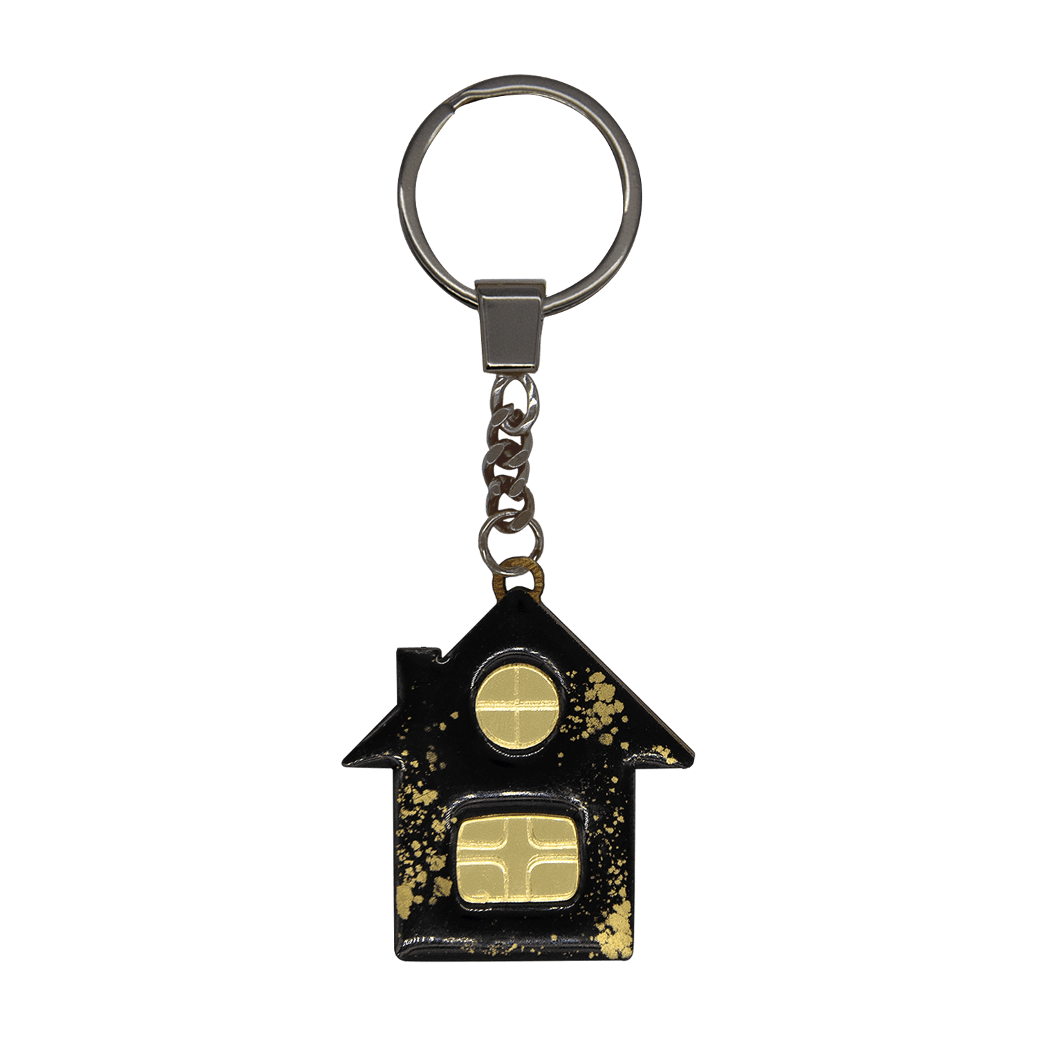 Брелок Дом (черный с золотом)-1