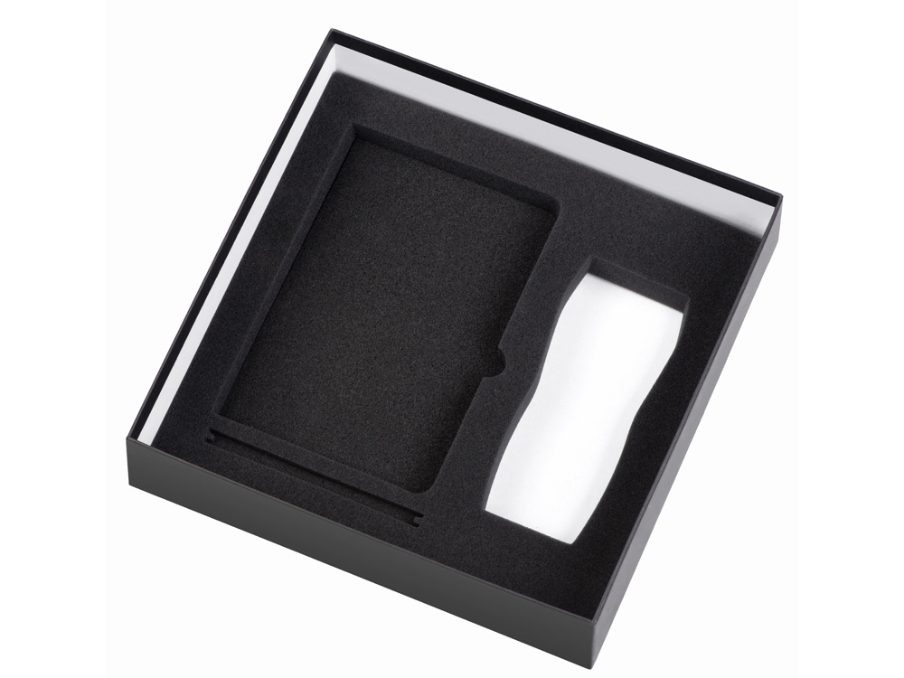 Подарочный набор с блокнотом С1, металлической ручкой и термокружкой, темно-синий-2