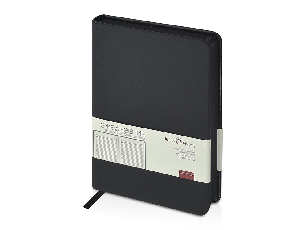 Ежедневник недатированный А6+ Megapolis Color, черный-0