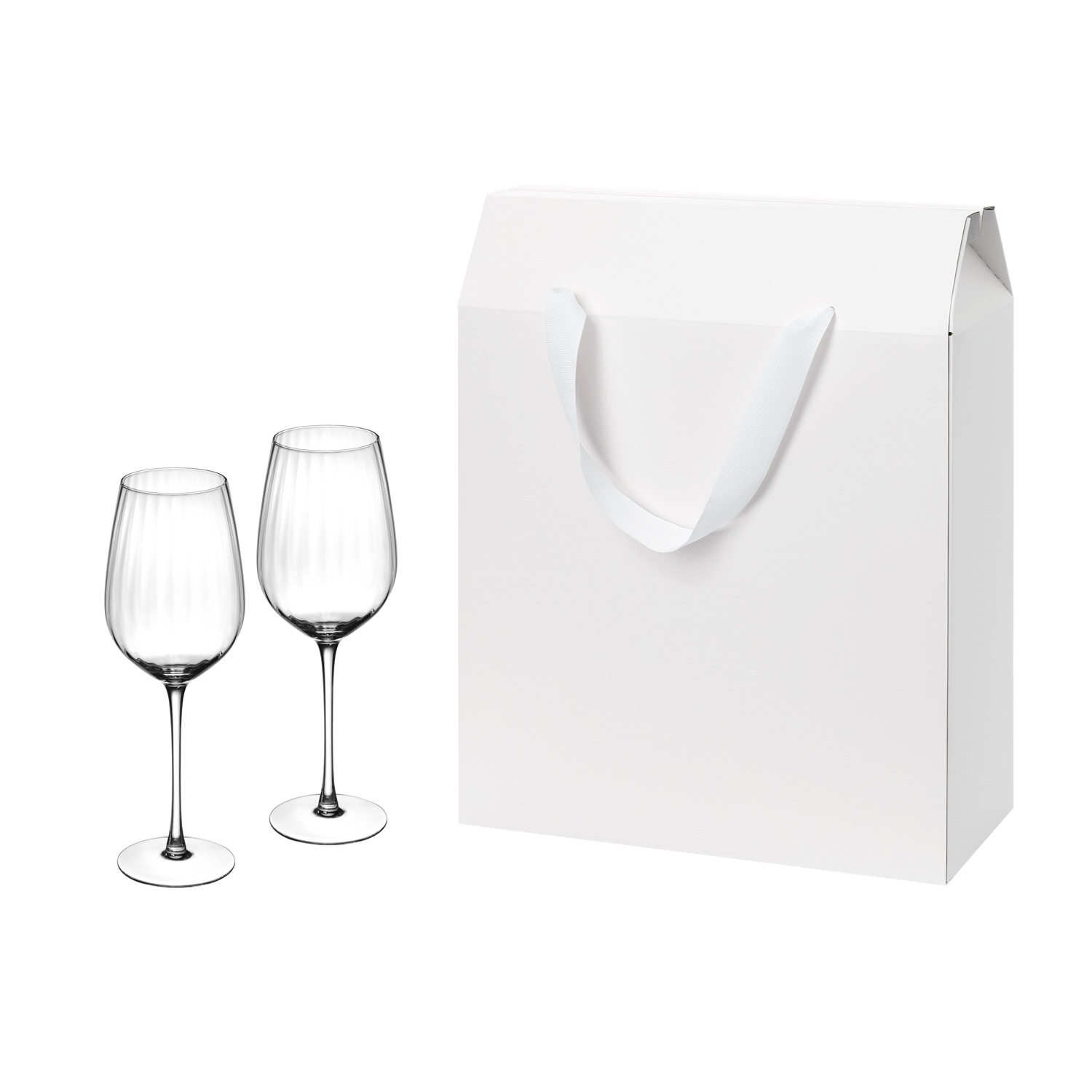 Подарочный набор 2 бокала для вина Blanche в большом подарочном пакете-0