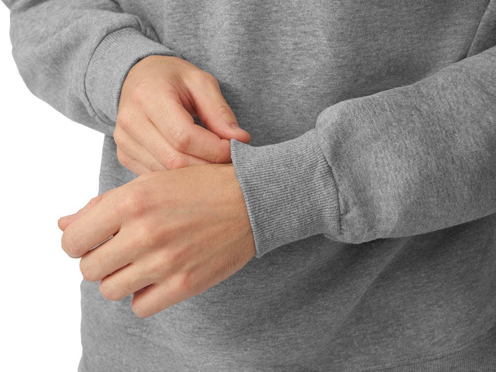 Толстовка с капюшоном оверсайз Lisbon унисекс, серый меланж-5