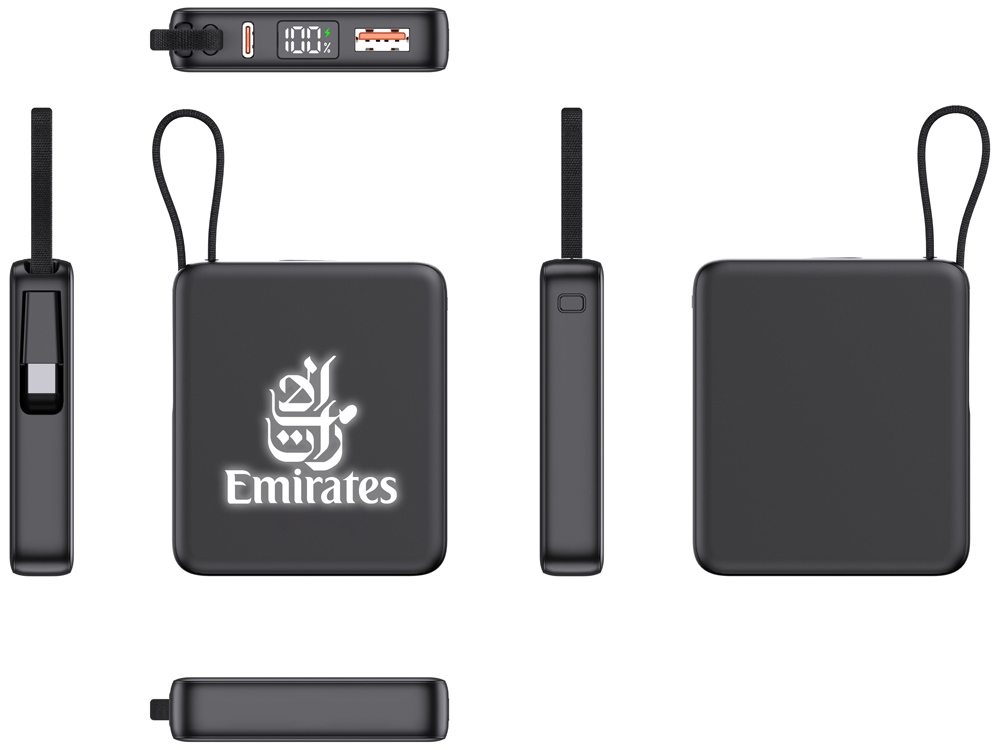 Внешний аккумулятор с подсветкой лого Nex, 5000 мАч, черный-2