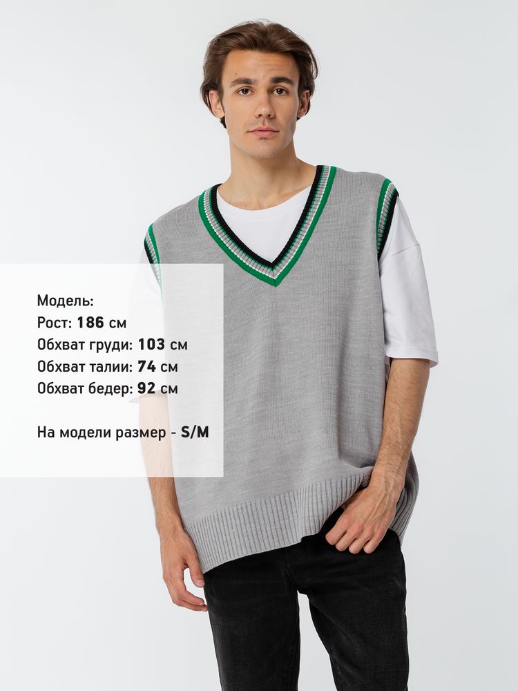 Жилет оверсайз унисекс Cornell в сумке, светло-серый-5