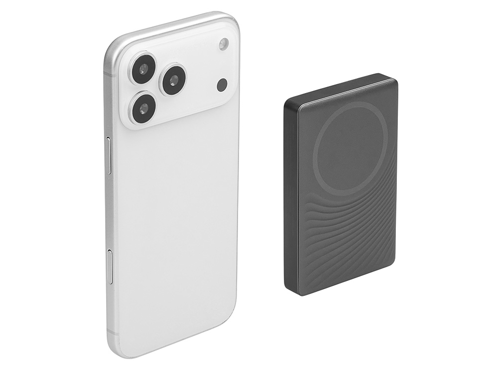 Магнитный беспроводной внешний аккумулятор, QC/PD Сёрф, 10000 мАч, серый-3