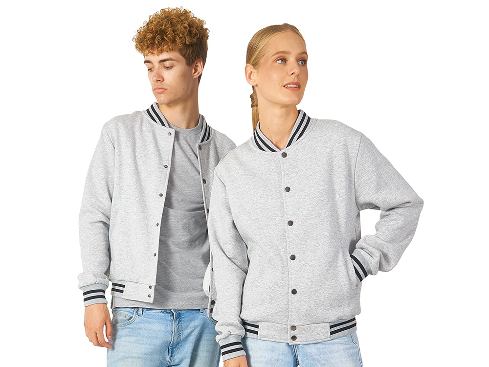 Бомбер Oxford, серый меланж, унисекс-0