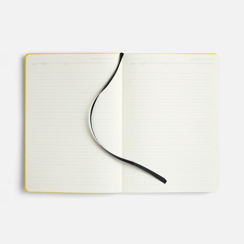Ежедневник Doppio, недатированный, черный с желтым-4