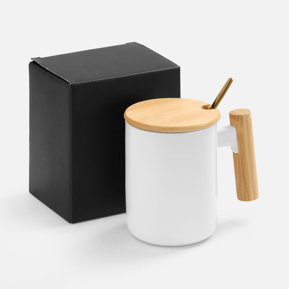 Кружка с ложкой Eco Fusion, белая-3