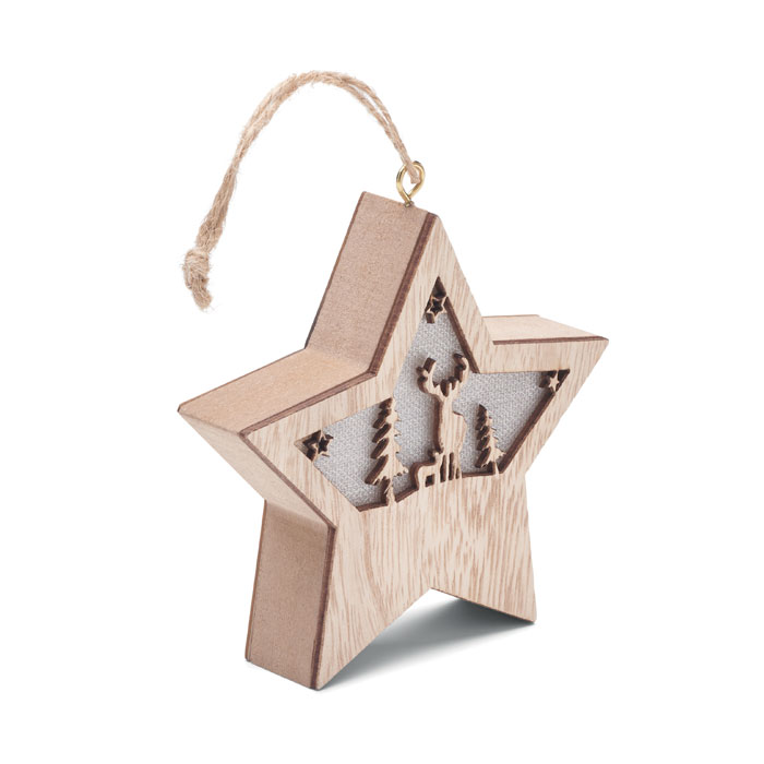 Звезда новогодняя, древесный-5