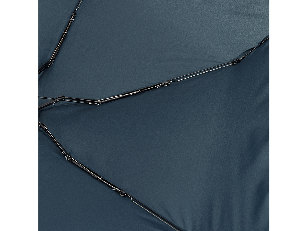 Зонт складной женский TORBER, механика, 5 сложений, синий, каркас алюминий, эпонж, пластиковая ручка, диаметр 91 см-4