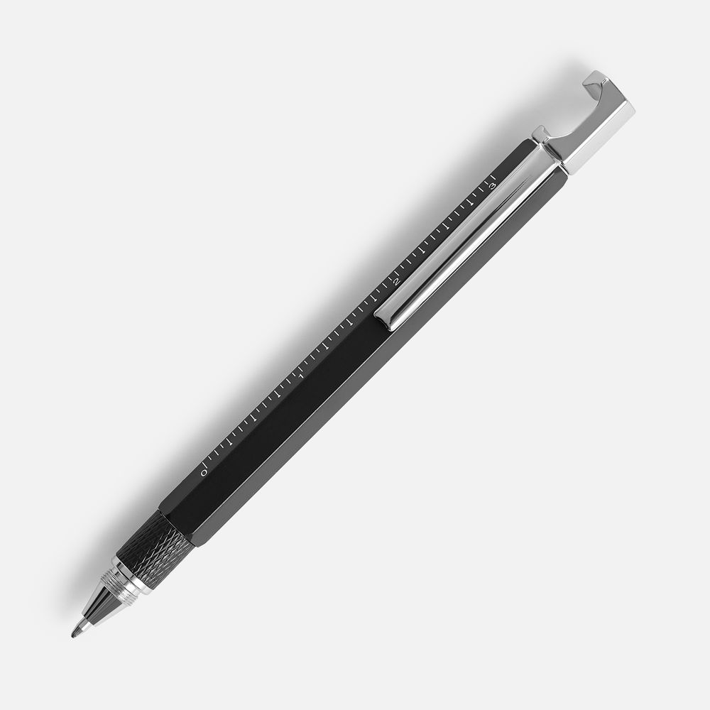 Ручка шариковая Numeric, мультиинструмент, черная-1