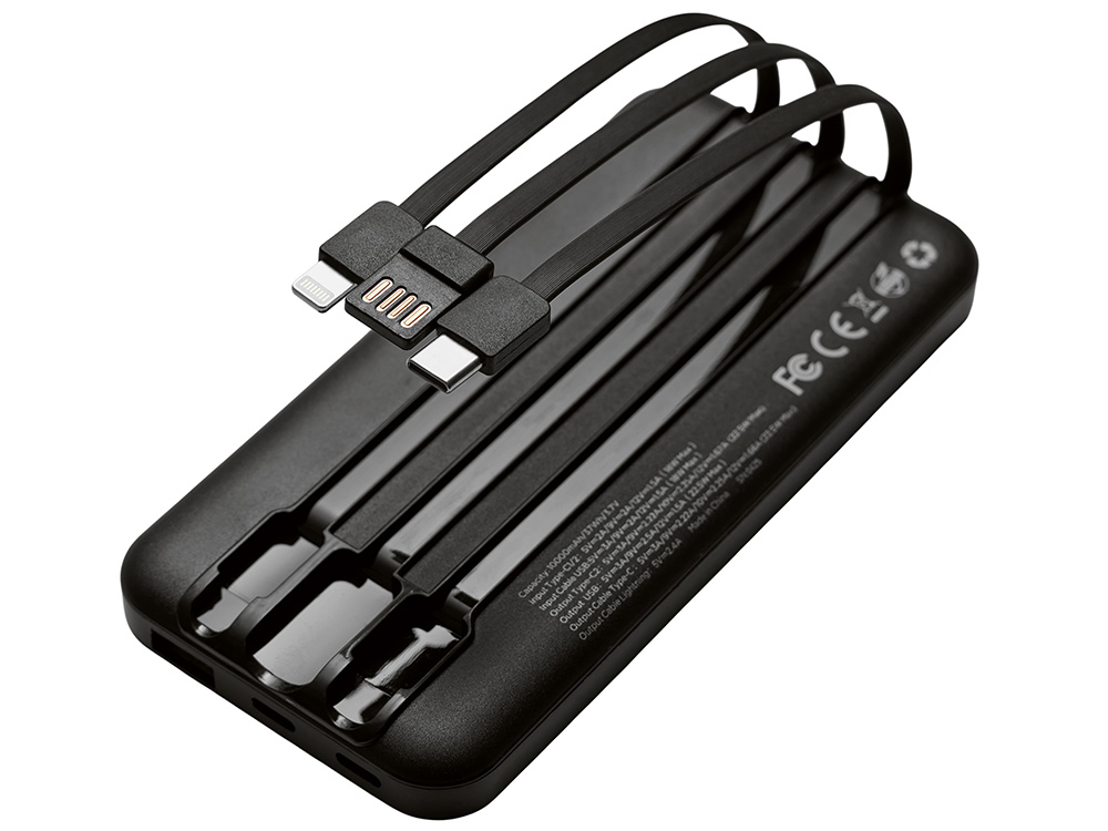 Подарочный набор Tesla с блокнотом А5, ручкой и пауэрбенком на 10 000 mAh, черный-19