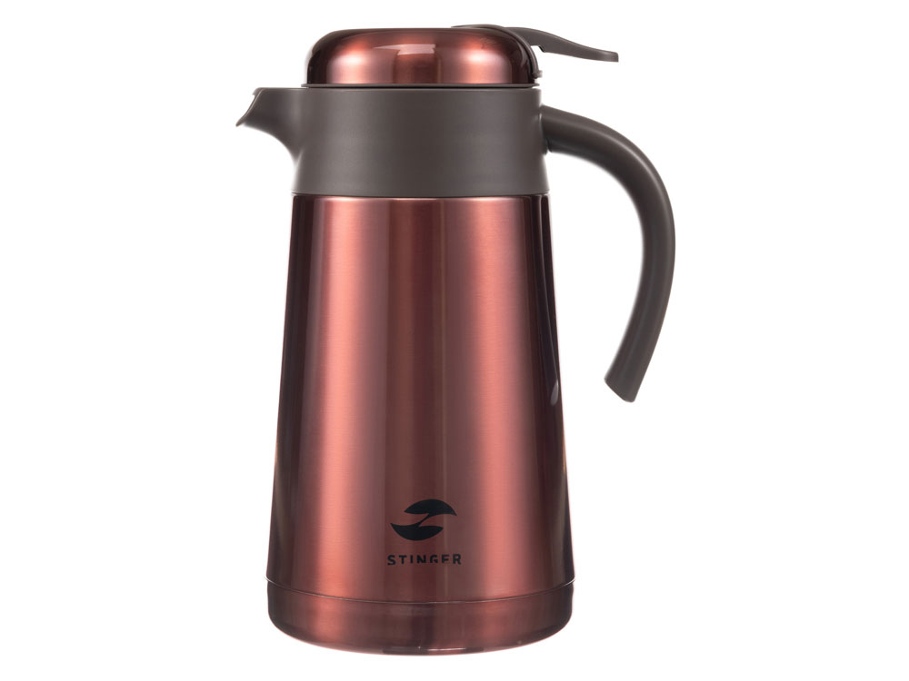 Термокофейник Stinger, 1,6 л, нержавеющая сталь, красный, 18 x 13,6 x 25,9 см-0