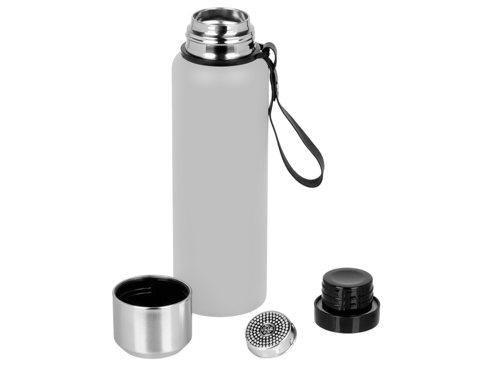 Вакуумный термос Story, тубус, средне-серый-1